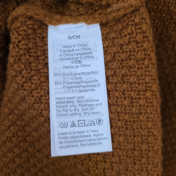 Madewell Foldover Turtleneck Sweater Dress Wool Blend Sz Small - Picture 7 of 7